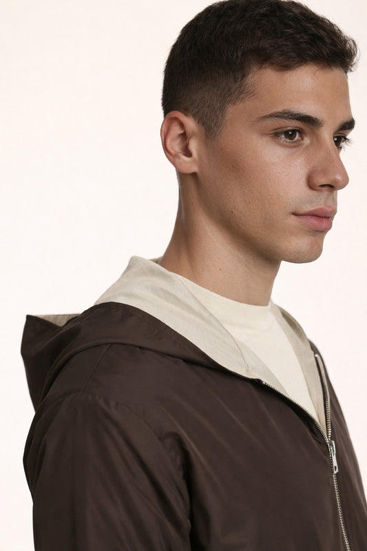 HOODED RESORT JACKET CACAO BROWN