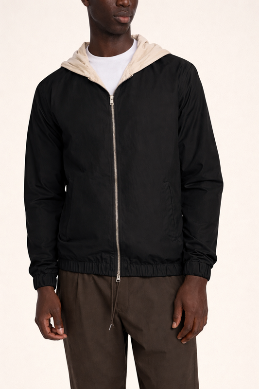 HOODED RESORT JACKET BLACK