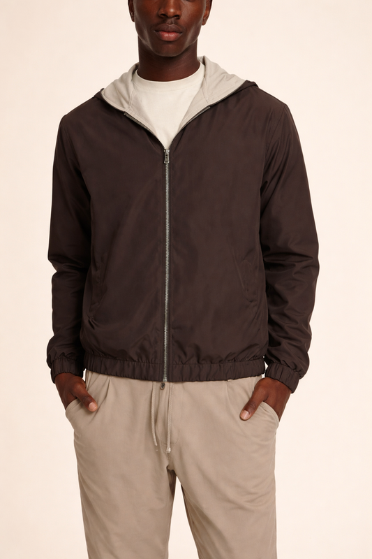 HOODED RESORT JACKET CACAO BROWN